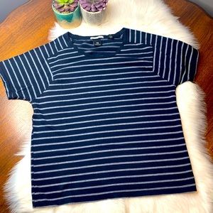 Scotch & Soda T-Shirt, Aloha London, Navy with Stripes, Size Large